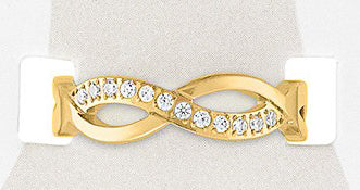 TOEG413 Gold Infinity CZ Sand & Stone Toe Ring