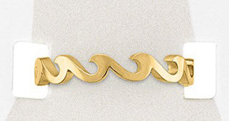 TOEG415 Gold Infinity Wave Sand & Stone Toe Ring