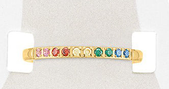 TOEG417 Gold Thin Multi-Color Sand & Stone Toe Ring