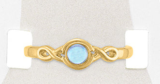 TOEG423 Gold Moonstone Sand & Stone Toe Ring