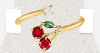 TOEG425 Gold Cherry Sand & Stone Toe Ring