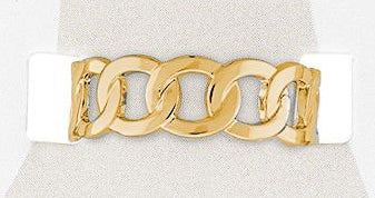 TOEG431 Gold Chain Link Sand & Stone Toe Ring