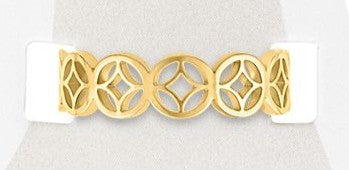 TOEG435 Gold Ornate Link Sand & Stone Toe Ring