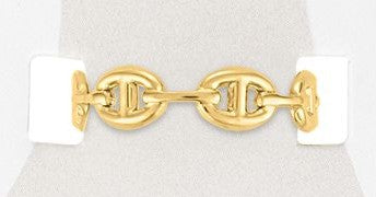 TOEG437 Gold Mariner Link Sand & Stone Toe Ring