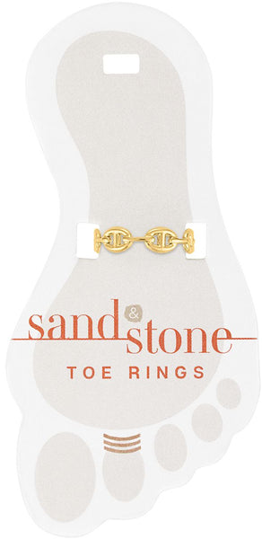 TOEG437 Gold Mariner Link Sand & Stone Toe Ring