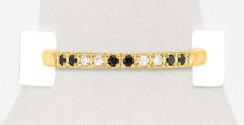 TOEG439 Gold Thin Multi Black Sand & Stone Toe Ring