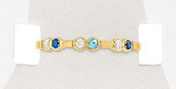 TOEG441 Gold Blue Transitioning Sand & Stone Toe Ring