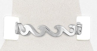 TOES416 Silver Infinity Wave Sand & Stone Toe Ring