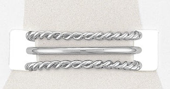 TOES418 Silver Triple Layer Sand & Stone Toe Ring