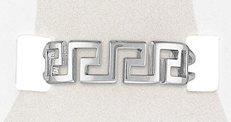 TOES420 Silver Greek Key Sand & Stone Toe Ring