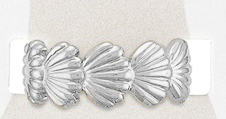 TOES428 Silver Fan Shell Sand & Stone Toe Ring
