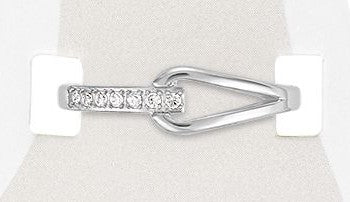 TOES436 Silver CZ Loop Sand & Stone Toe Ring