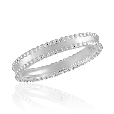 STK119 [Size 6-9] Bordered Band Stack Ring