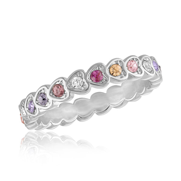 STK124 Multi-Color Heart Infinity Stack Ring