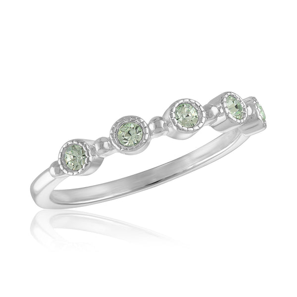 STK126 Chrysolite Round Eternity Band Stack Ring