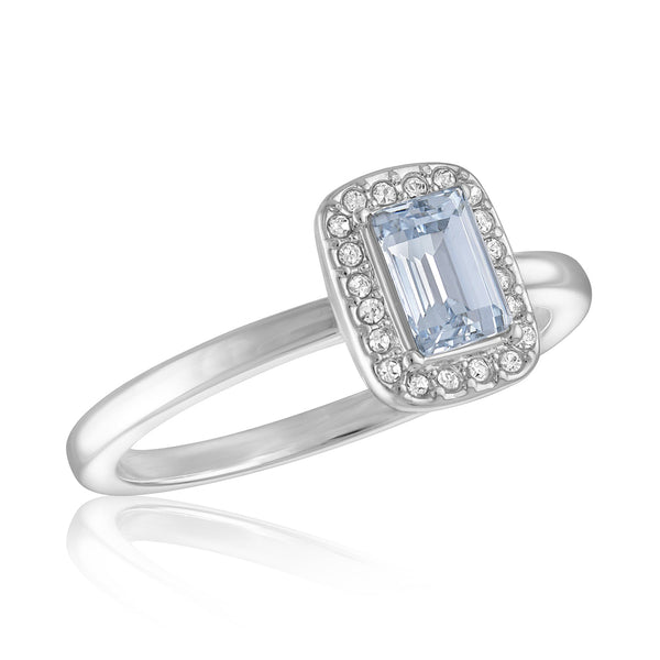 STK128 CZ Emerald Cut Stack Ring