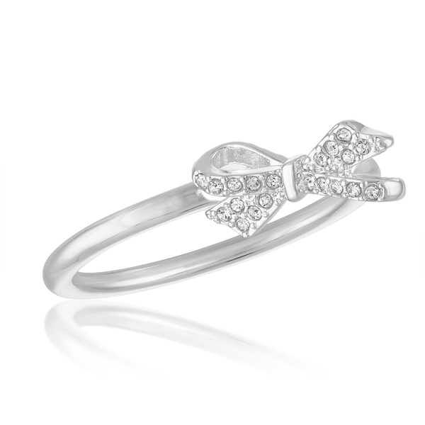 STK134 CZ Bow Stack Ring
