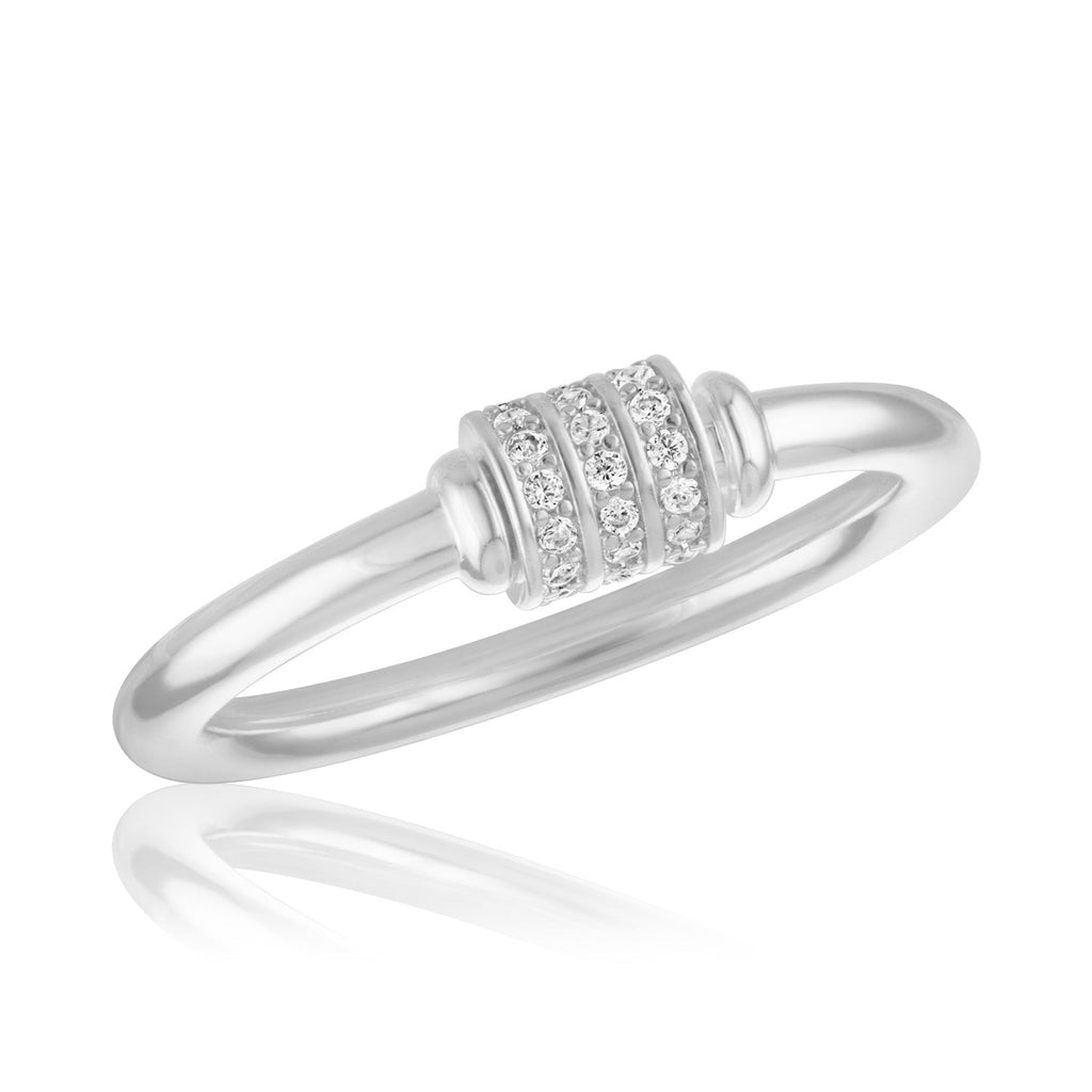 STK139  CZ Barrel Spinning Stack Ring