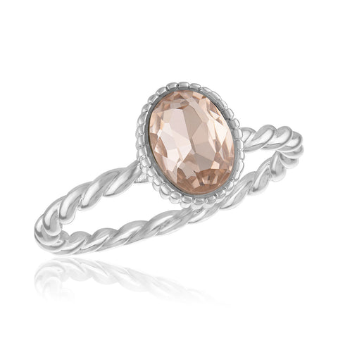 Vintage Rose Oval Stack Ring