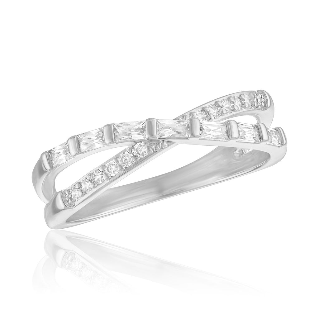 Crystal Crossover Stack Ring