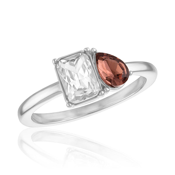 Burgundy Duo-Stone Stack Ring