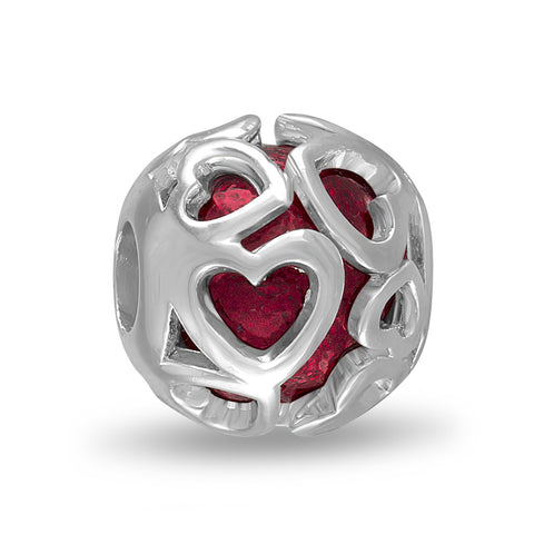 DB Bead, Red Hearts Cut-Out, Set/2