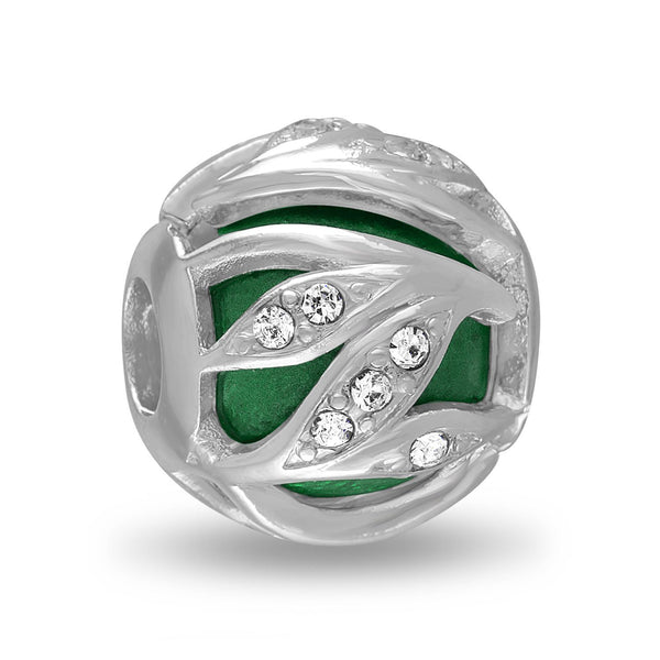 DB Bead Green Leaf Cut-Out, Set/2