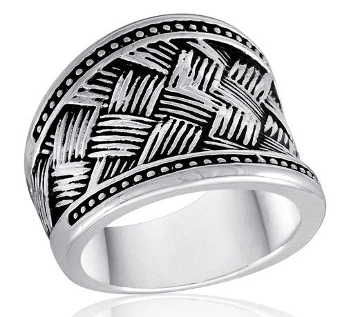 Size 6-10, Ring,  Basket Weave