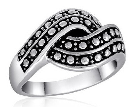 Size 6-10, Ring,  Antique Flower Braid