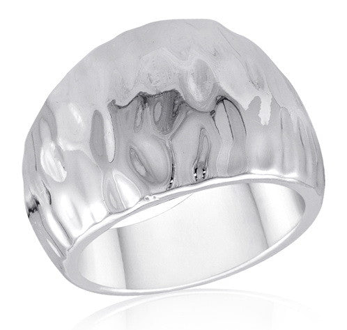 Size 6-10, Ring,  Hammered Silver