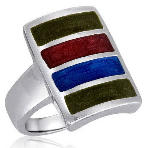 Size 6-10, Ring, Blue/Round/Green Stripe