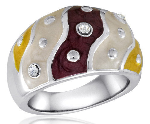 Size 6-10, Ring,  Red/Gold Weave