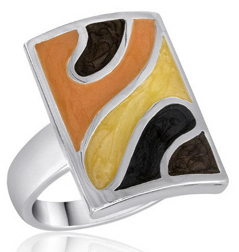 Size 6-10, Ring, Brown/Yellow/Peach