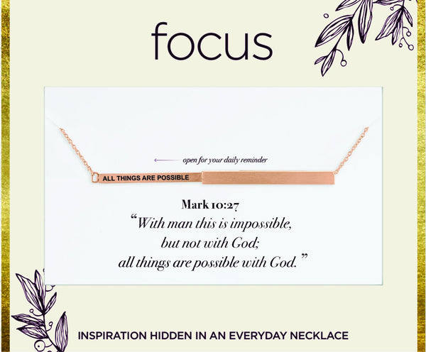 "All Things Are Possible" Rose Gold Focus Necklace