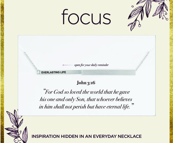 "Everlasting Life" Silver Focus Necklace