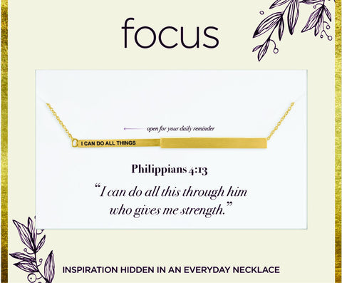 "I Can Do All Things" Gold Focus Necklace