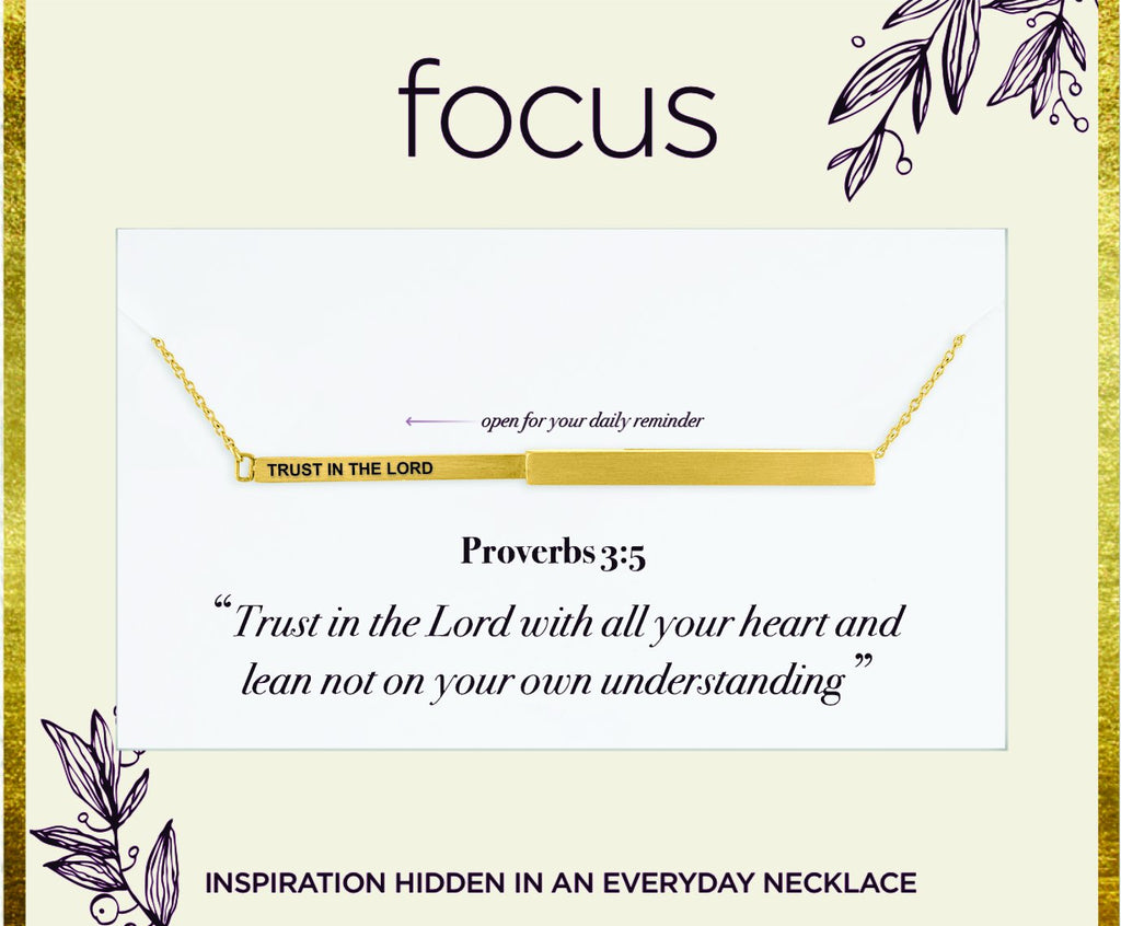 "TrFocust In The Lord" Gold Focus Necklace