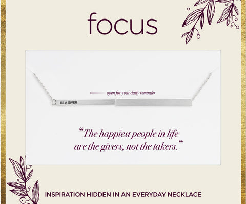 "Be A Giver" Silver Focus Necklace