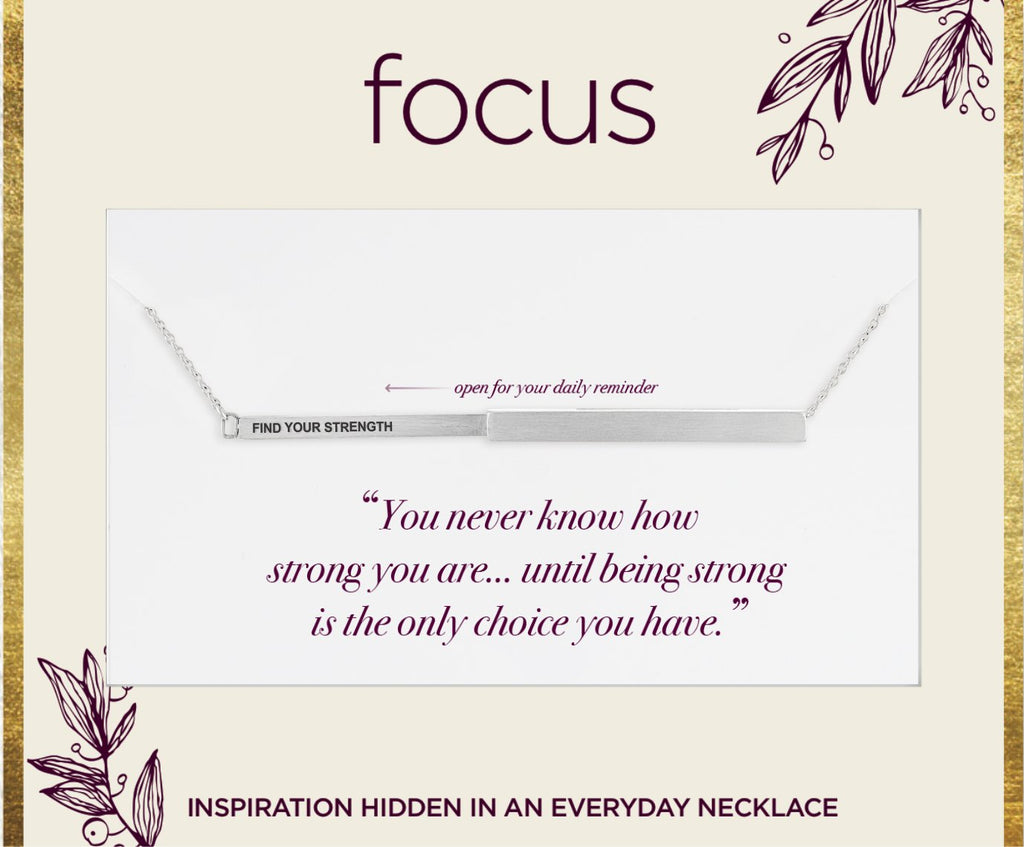"Find Your Strength" Silver Focus Necklace
