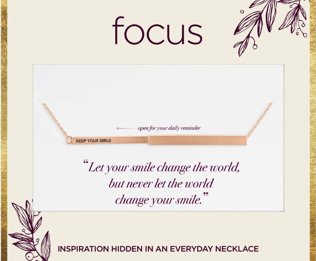 "Keep Your Smile" Rose Gold Focus Necklace