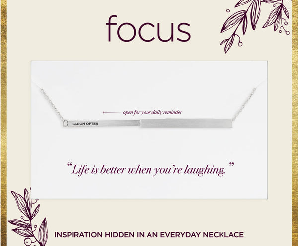 "Laugh Often" Silver Focus Necklace