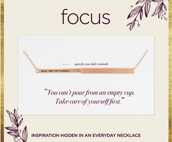 "Make Time For Yourself" Rose Gold Focus Necklace
