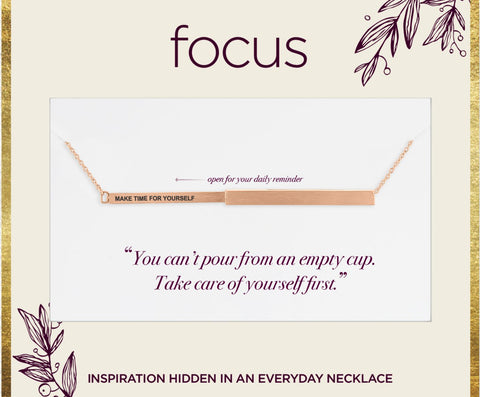 "Make Time For Yourself" Rose Gold Focus Necklace