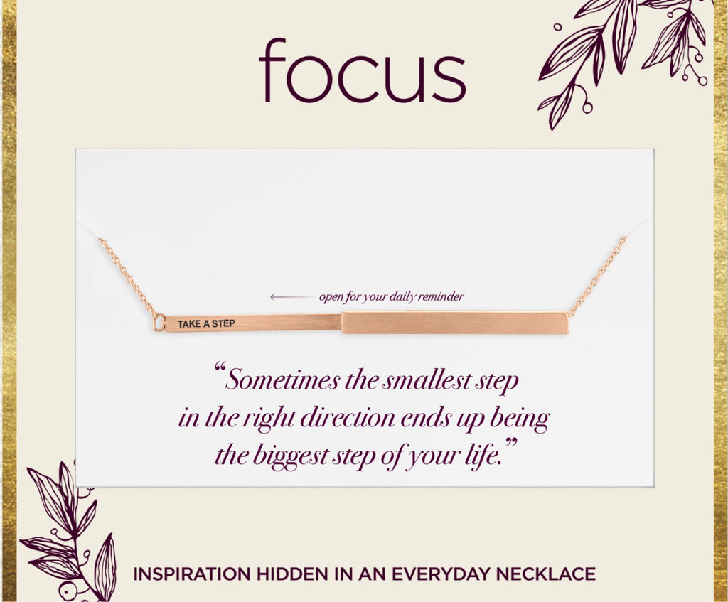 "Take A Step" Rose Gold Focus Necklace
