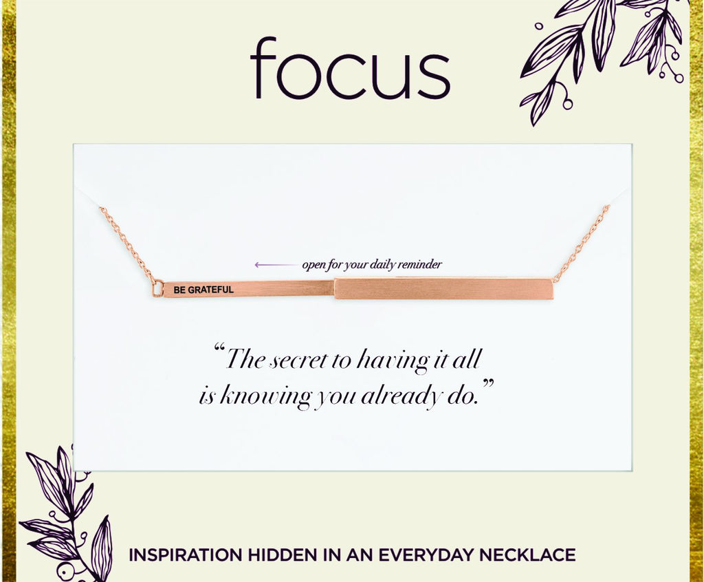 "Be Grateful", Gold Focus Necklace