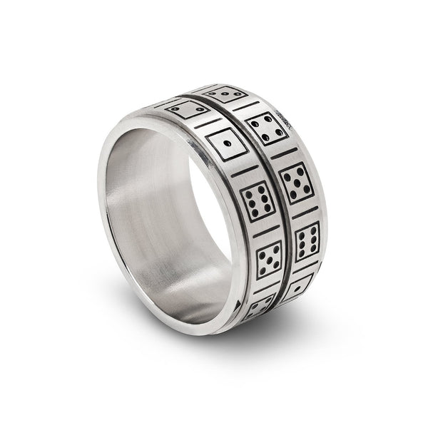 Lucky Spinner Ring, Dice, Size 11