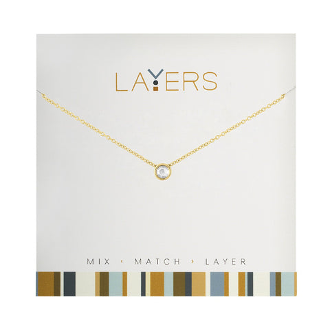 Gold Single Crystal Necklace