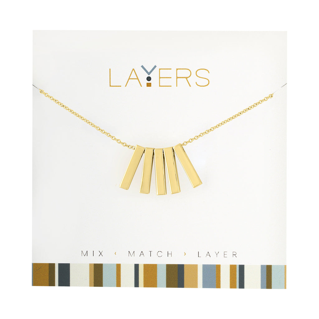 Gold Five Bar Necklace