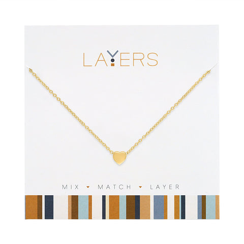 LAY129G Necklance Gold Heart Layers
