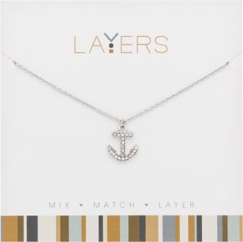SILVER ANCHOR LAY.NECKLACE